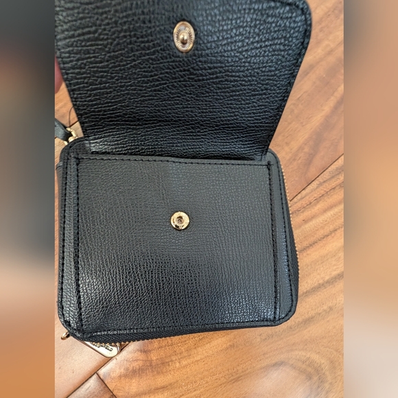 Karl Lagerfeld Paris PinMount Logo Faux Leather Zip Around Wallet Crossbody Nwt - Picture 8 of 12